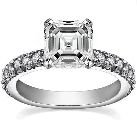 Round Brilliant Moissanite Engagement Ring Setting, 0.54ct