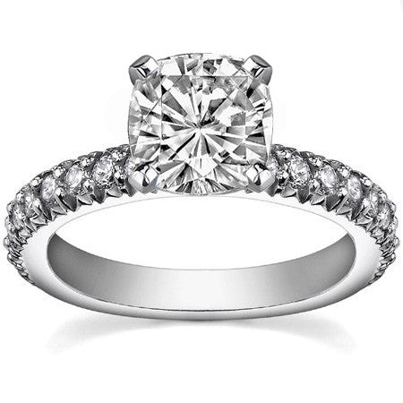 Round Brilliant Moissanite Engagement Ring Setting, 0.54ct