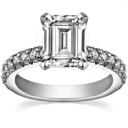 Round Brilliant Moissanite Engagement Ring Setting, 0.54ct