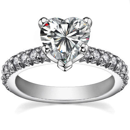 Round Brilliant Moissanite Engagement Ring Setting, 0.54ct