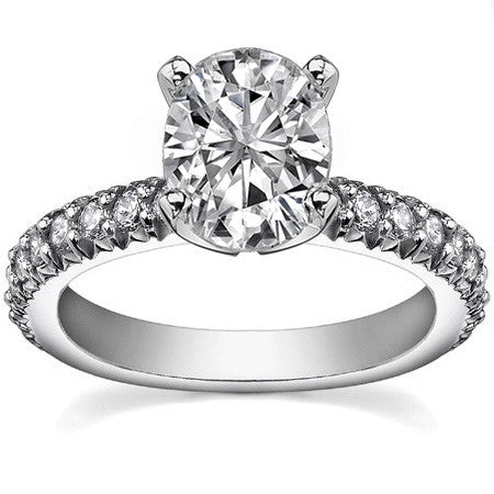 Round Brilliant Moissanite Engagement Ring Setting, 0.54ct