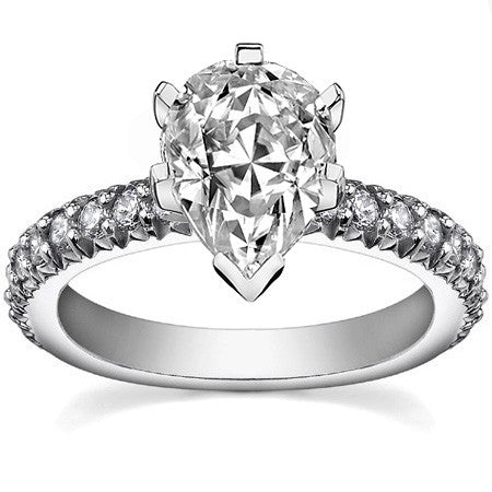 Round Brilliant Moissanite Engagement Ring Setting, 0.54ct