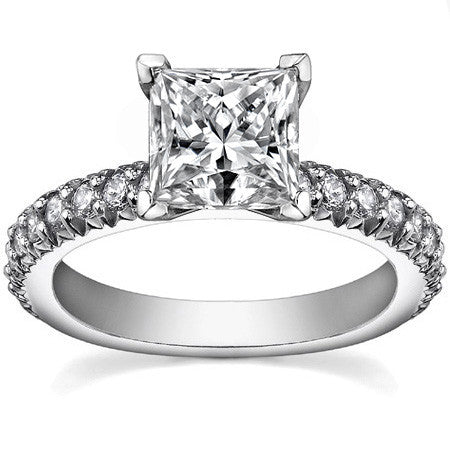 Round Brilliant Moissanite Engagement Ring Setting, 0.54ct