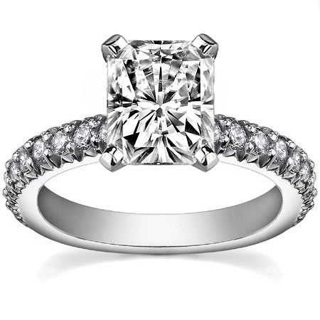 Round Brilliant Moissanite Engagement Ring Setting, 0.54ct