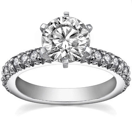 Round Brilliant Moissanite Engagement Ring Setting, 0.54ct