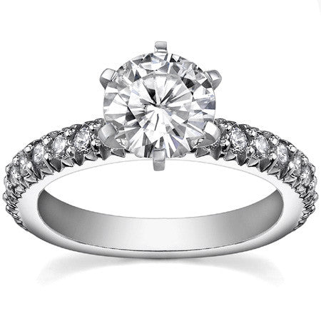 Round Brilliant Moissanite Engagement Ring Setting, 0.54ct