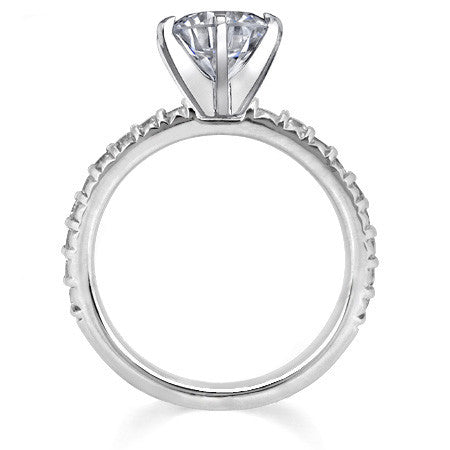 Round Brilliant Moissanite Engagement Ring Setting, 0.54ct