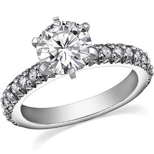 Round Brilliant Moissanite Engagement Ring Setting, 0.54ct