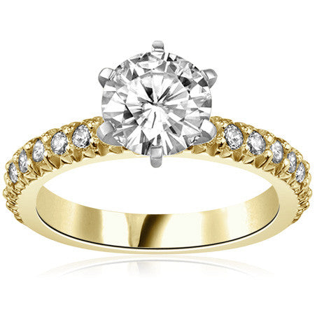 Round Brilliant Moissanite Engagement Ring Setting, 0.54ct
