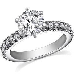 Round Brilliant Moissanite Engagement Ring Setting, 0.54ct