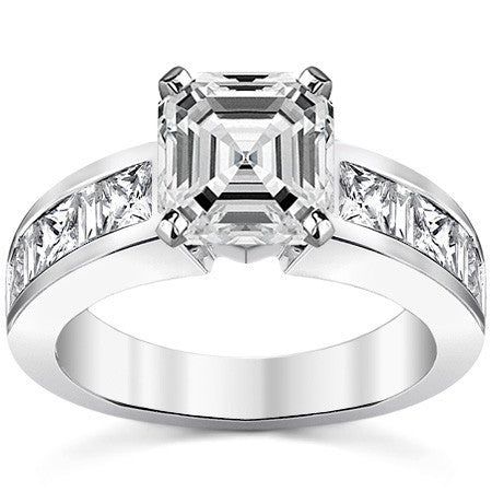 Square & Diamond Baguette Engagement Ring, 1.4ct