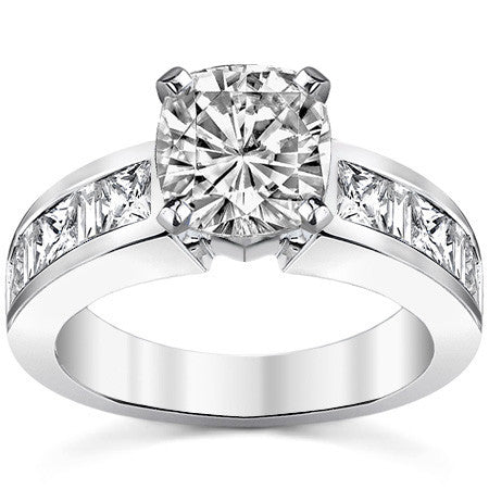 Square & Diamond Baguette Engagement Ring, 1.4ct