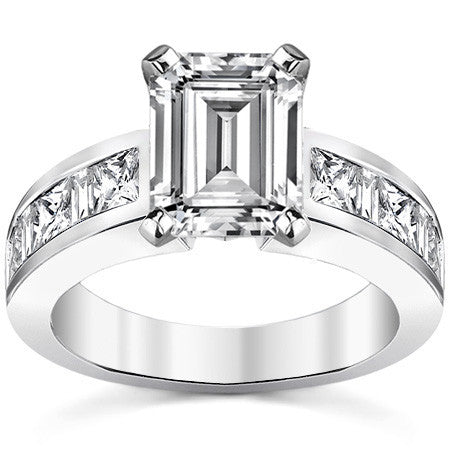 Square & Diamond Baguette Engagement Ring, 1.4ct