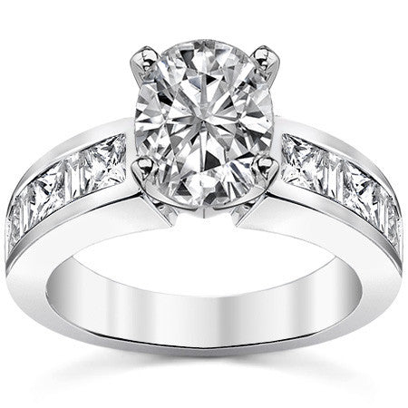 Square & Diamond Baguette Engagement Ring, 1.4ct