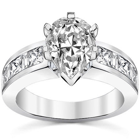 Square & Diamond Baguette Engagement Ring, 1.4ct