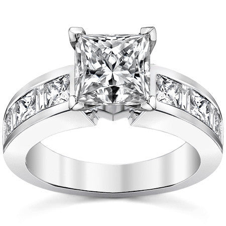 Square & Diamond Baguette Engagement Ring, 1.4ct