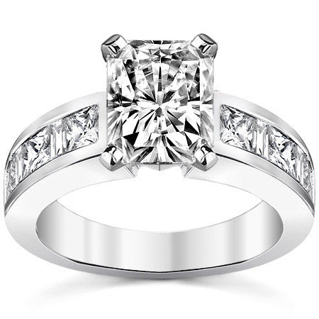 Square & Diamond Baguette Engagement Ring, 1.4ct