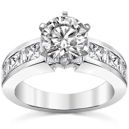 Square & Diamond Baguette Engagement Ring, 1.4ct
