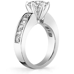 Square & Diamond Baguette Engagement Ring, 1.4ct