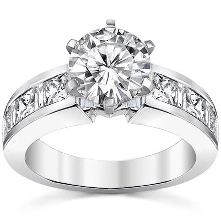 Square & Diamond Baguette Engagement Ring, 1.4ct