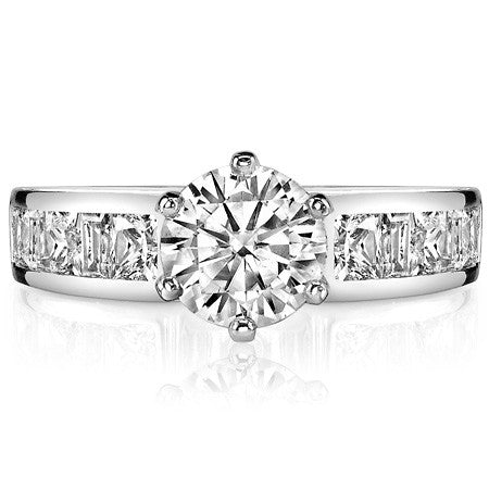 Square & Diamond Baguette Engagement Ring, 1.4ct