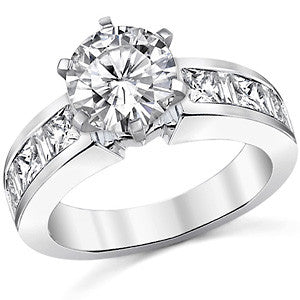 Square & Diamond Baguette Engagement Ring, 1.4ct