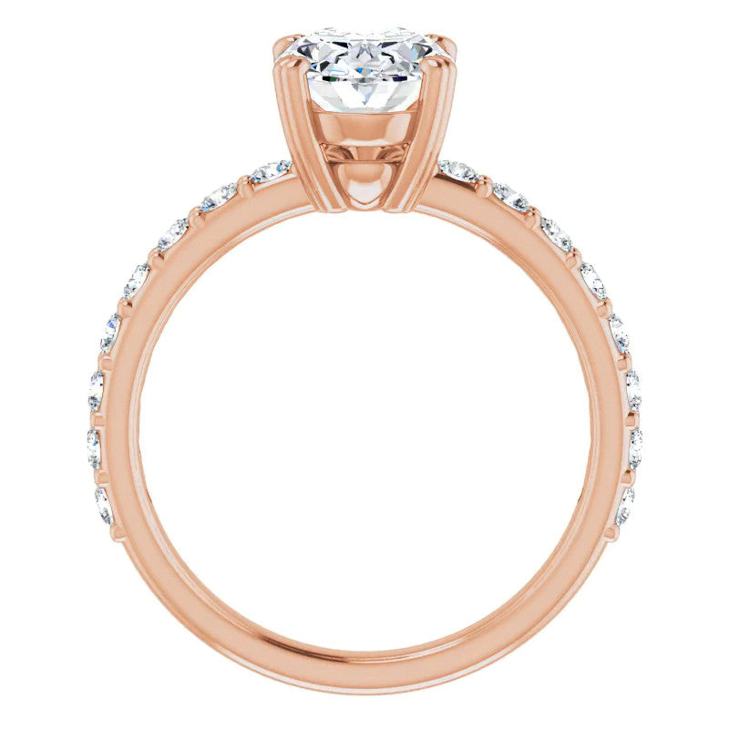 Oval Cut Moissanite Double Prong Engagement Ring