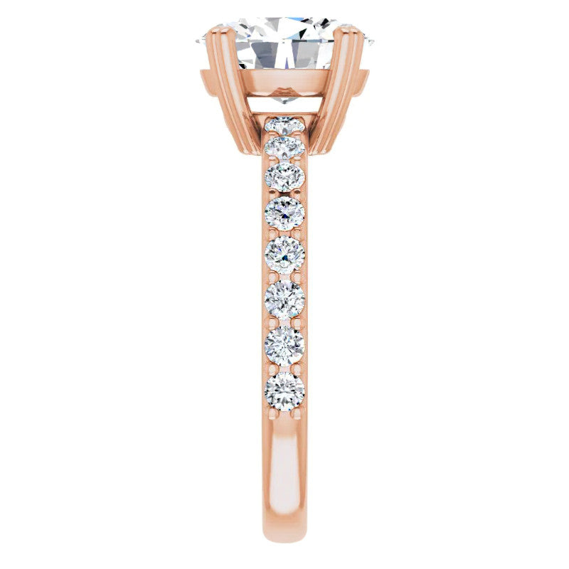Oval Cut Moissanite Double Prong Engagement Ring