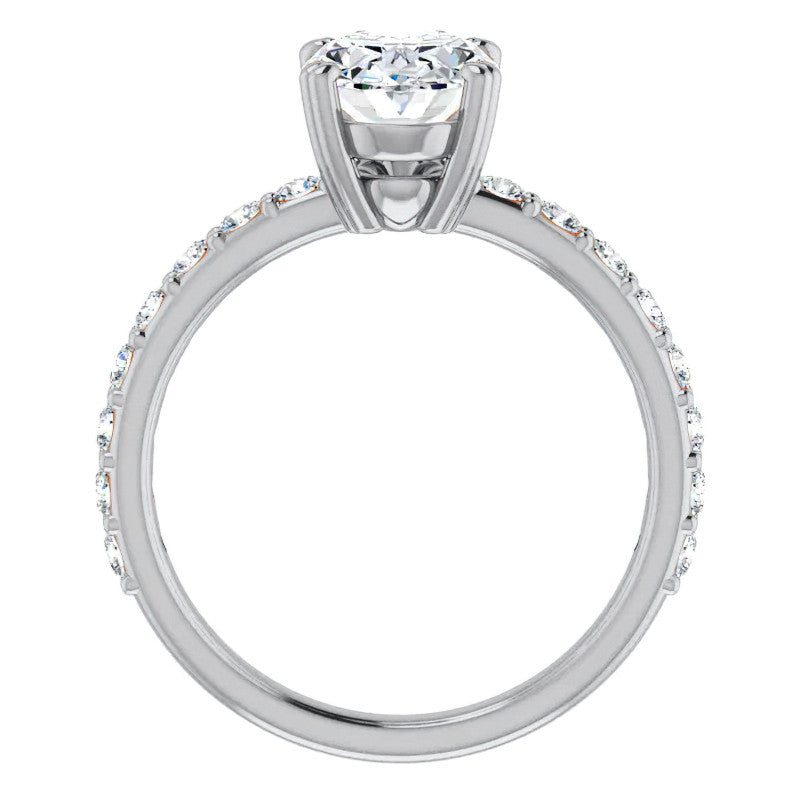 Oval Cut Moissanite Double Prong Engagement Ring