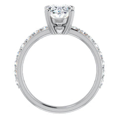 Oval Cut Moissanite Double Prong Engagement Ring