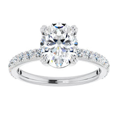 Oval Cut Moissanite Double Prong Engagement Ring