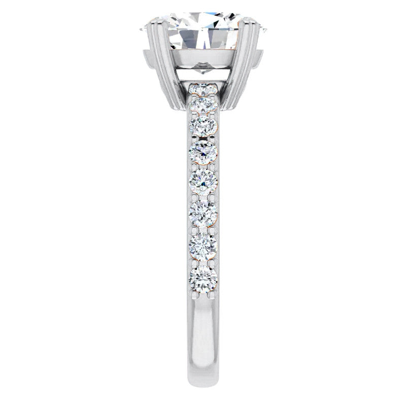 Oval Cut Moissanite Double Prong Engagement Ring