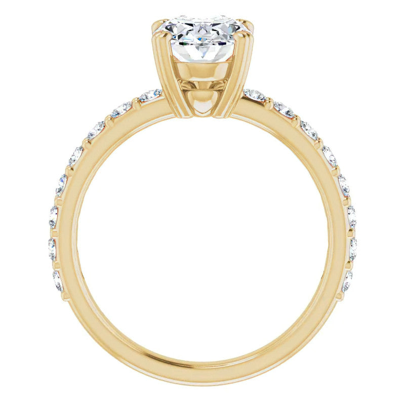 Oval Cut Moissanite Double Prong Engagement Ring