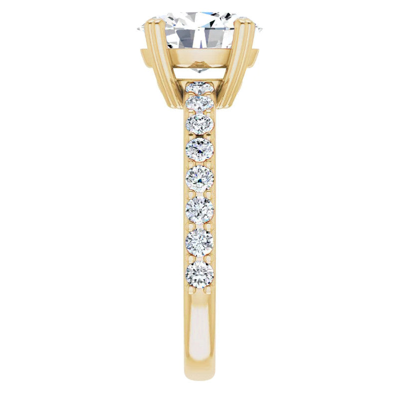 Oval Cut Moissanite Double Prong Engagement Ring