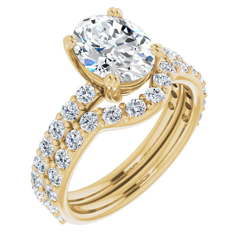 Oval Cut Moissanite Double Prong Engagement Ring