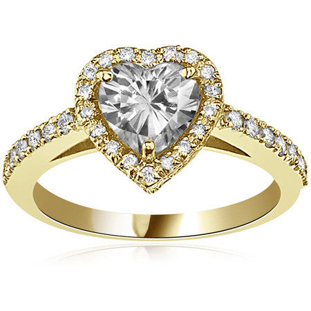 Heart Halo Moissanite Engagement Ring