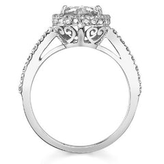 Heart Halo Moissanite Engagement Ring