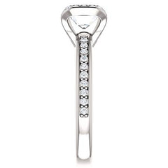 Emerald cut Moissanite Bezel Halo Engagement Ring