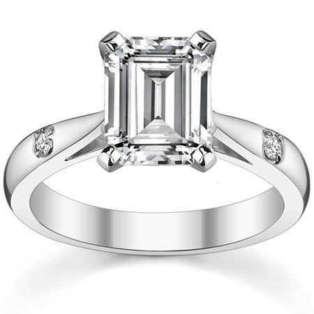 Round Brilliant Moissanite Cathedral Engagement Ring Setting