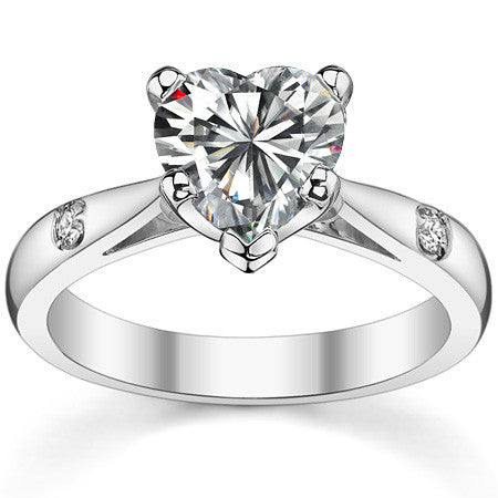Round Brilliant Moissanite Cathedral Engagement Ring Setting