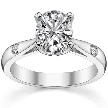 Round Brilliant Moissanite Cathedral Engagement Ring Setting