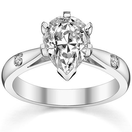 Round Brilliant Moissanite Cathedral Engagement Ring Setting