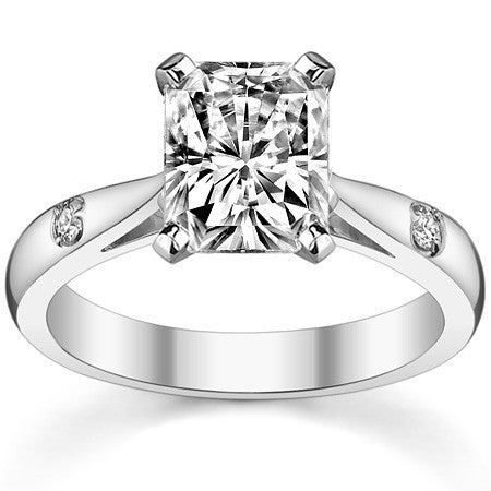 Round Brilliant Moissanite Cathedral Engagement Ring Setting
