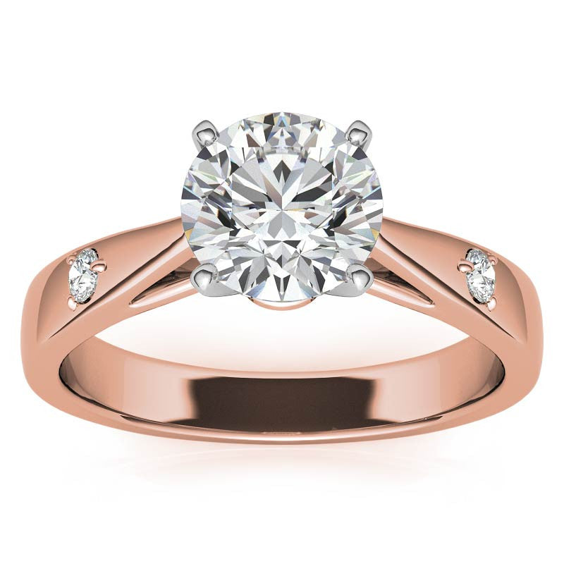 Round Brilliant Moissanite Cathedral Engagement Ring Setting