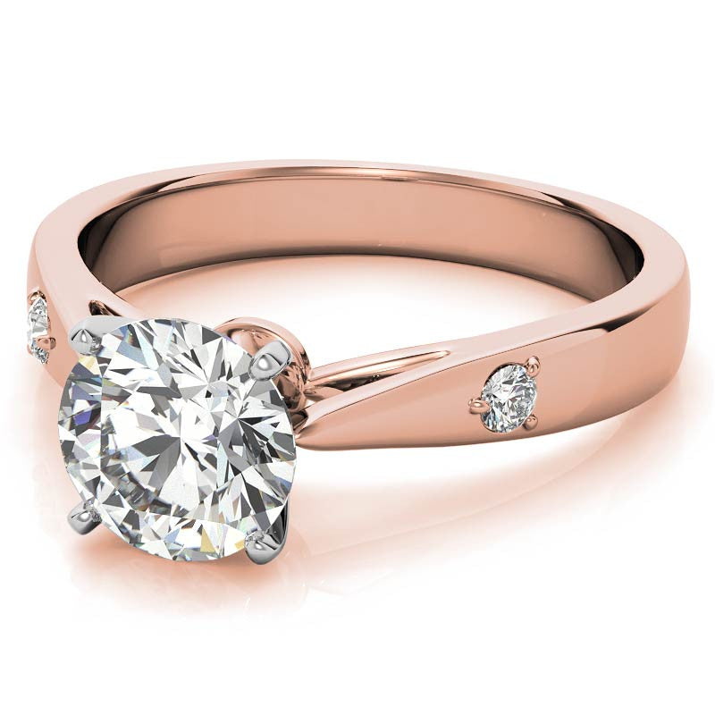 Round Brilliant Moissanite Cathedral Engagement Ring Setting