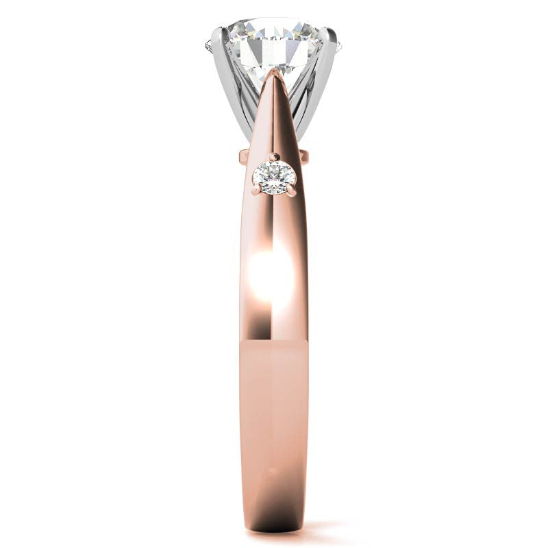 Round Brilliant Moissanite Cathedral Engagement Ring Setting