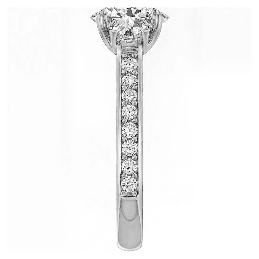 Oval & Round Three-Stone Moissanite Engagement Ring