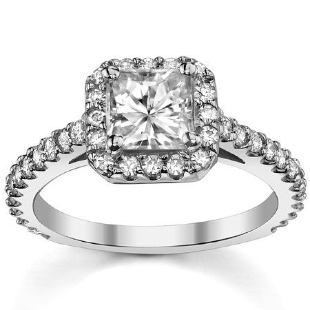 Princess Halo Moissanite Engagement Ring