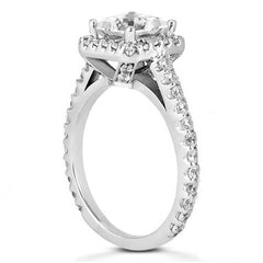 Princess Halo Moissanite Engagement Ring