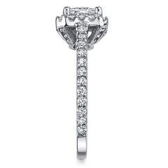 Princess Halo Moissanite Engagement Ring
